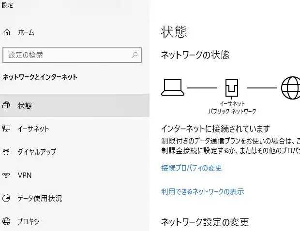 インターネットの接続状態