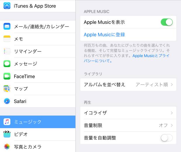 iPadの画面
