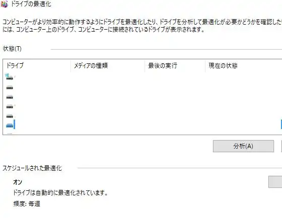 ドライブの最適化