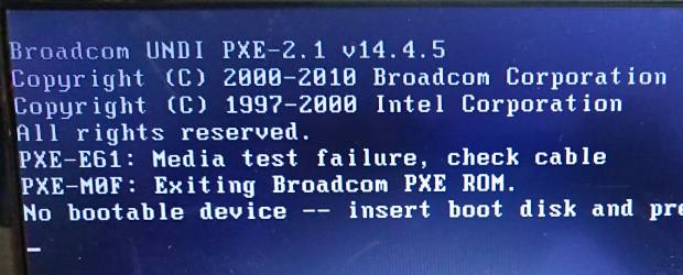 no bootable device