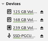 ボリュームの一覧