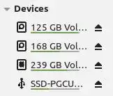 162 ボリュームの一覧