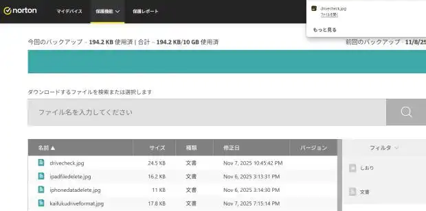 ファイルのダウンロード