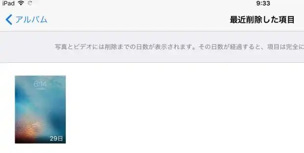 最近削除した項目のデータ