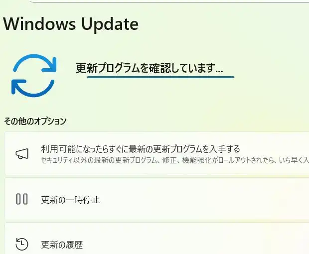 Windows Updateのチェック