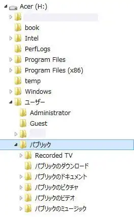 Acerのフォルダー