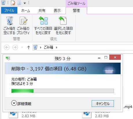 ゴミ箱を空にする