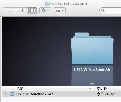 USERのフォルダー