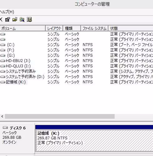 ディスクの管理