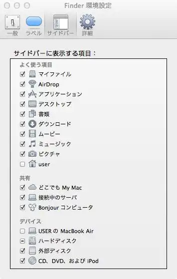 デスクトップに表示