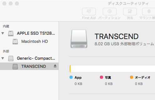 Macでのフォーマット